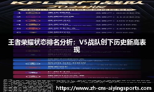 王者荣耀状态排名分析:V5战队创下历史新高表现